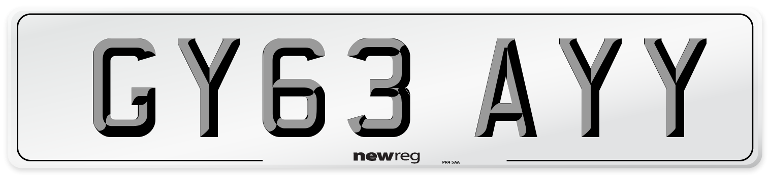 GY63 AYY Number Plate from New Reg